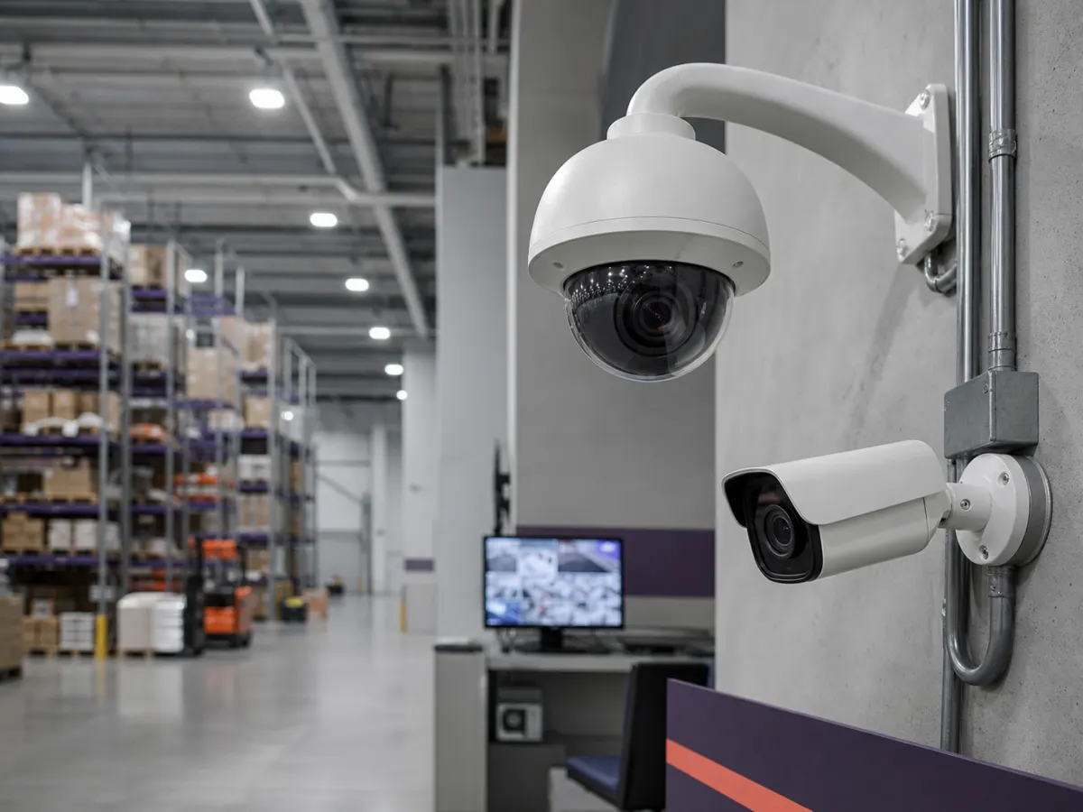 Commercial IP CCTV cameras installed in a Sydney warehouse