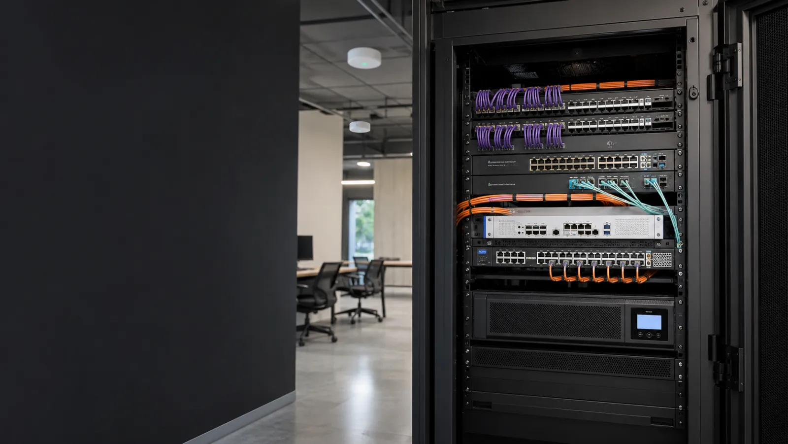 Structured cabling, network rack and enterprise Wi-Fi supporting a Sydney business