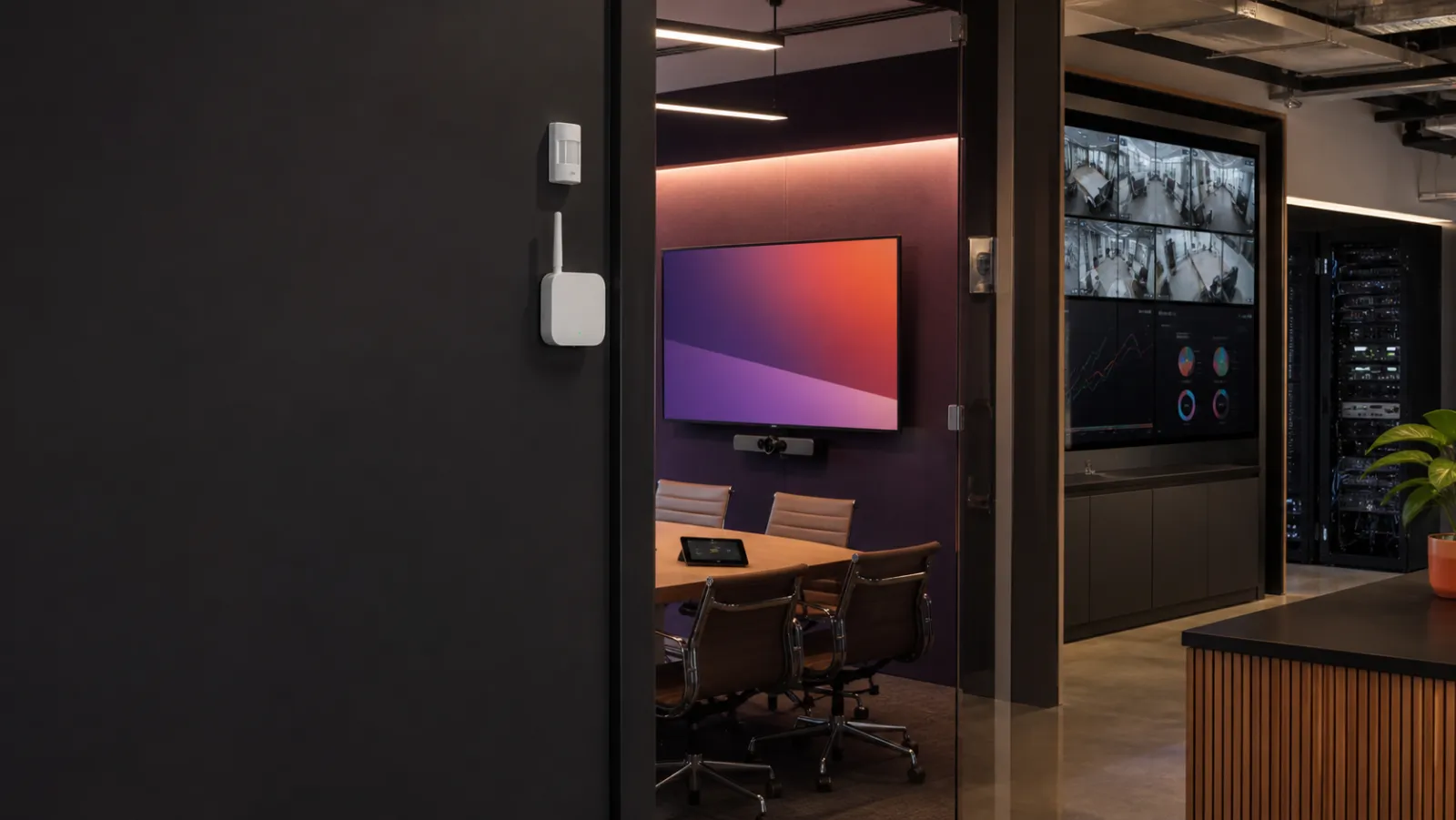 IoT monitoring, commercial AV and resilient network systems in a business facility